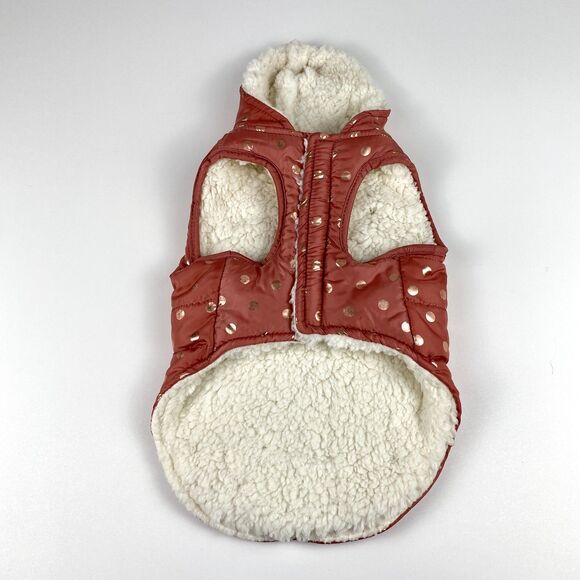 Frisco Heavyweight Polka Dotted Insulated Dog & Cat Parka Rose Gold Medium - Picture 8 of 8